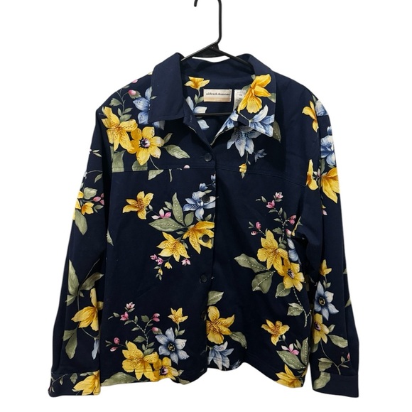 Alfred Dunner Floral 100% Cotton Jacket Size 18W - Picture 1 of 5